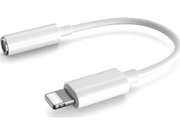 Adapter USB Platinet Lightning - Jack 3.5mm + Lightning Biały (PMMA9825)