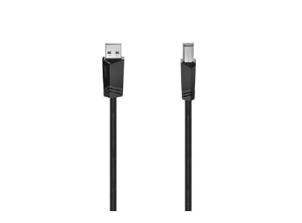 Hama Essential Line - USB-förlängningskabel - USB (hane) till USB typ B (hane) - USB 2.0 - 500 mA - 5 m - svart