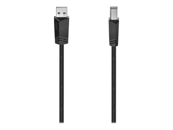 Hama Essential Line - USB-förlängningskabel - USB (hane) till USB typ B (hane) - USB 2.0 - 500 mA - 5 m - svart