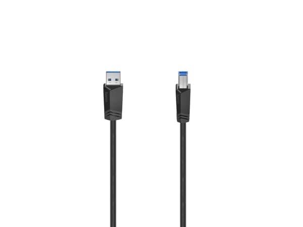 Hama 00200625, 1,5 m, USB A, USB B, USB 3.2 Gen 1 (3.1 Gen 1), 5 Gbit/sek., Sort
