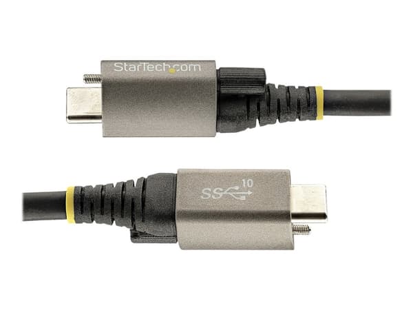 StarTech.com 1 m toppskruvlåsande USB C-kabel 10 Gbit/s - USB 3.1/3.2 Gen 2 Type-C kabel - 100W (5A) Power Delivery-laddning, DP alt-läge - Enkel skr