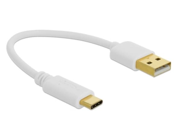 Delock - USB-kabel - USB (kun strøm) (hann) til USB-C (kun strøm) (hann) - 3 A - 15 cm - hvit