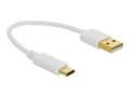 Miniatyrbilde 1 av 5: Delock - USB-kabel - USB (kun strøm) (hann) til USB-C (kun strøm) (hann) - 3 A - 15 cm - hvit