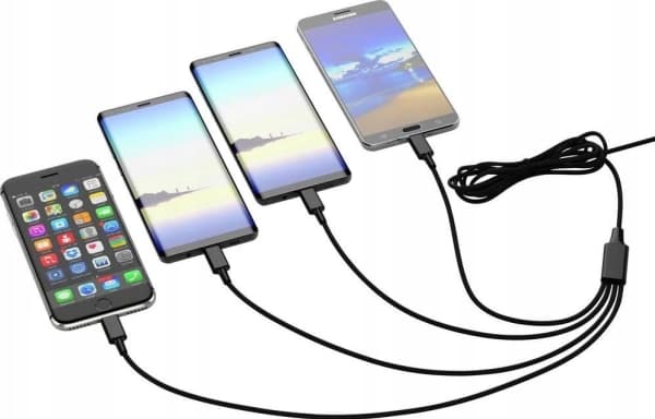 Smrter USB-opladerkabel USB-A-hanstik, USB-C® stik, USB-C® stik, USB-Micro-B 3.0 Stik , Apple Lightning-stik 1.20 m Sort SMRTER_ELITE_C_BK