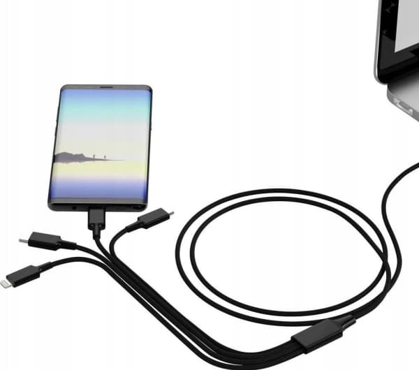 Smrter USB-opladerkabel USB-A-hanstik, USB-C® stik, USB-C® stik, USB-Micro-B 3.0 Stik , Apple Lightning-stik 1.20 m Sort SMRTER_ELITE_C_BK
