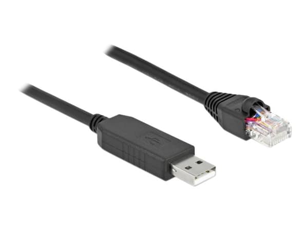 Delock - Seriell adapter - USB (hann) til RJ-45 (hann) - 50 cm - USB / USB 2.0 / EIA-232 - svart