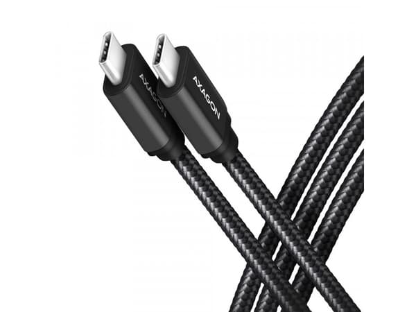 Axagon BUCM3-CM20AB, 2 m, USB C, USB C, USB 3.2 Gen 1 (3.1 Gen 1), 5 Gbit/s, Svart