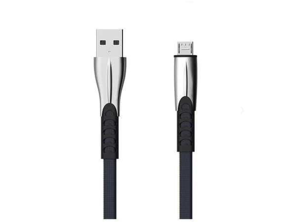 SOMOSTEL USB CABLE MICRO 2.4A BLUE 2400MAH QUICK CHARGER QC 3.0 1M METAL PLUG BW02