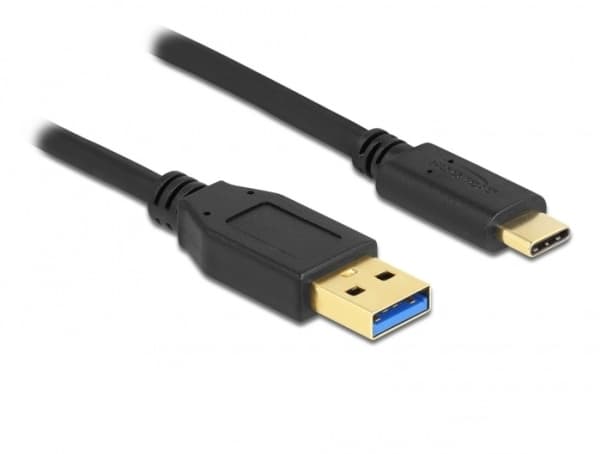 Delock - USB-kabel - USB typ A (hane) till 24 pin USB-C (hane) - USB 3.2 Gen 1 - 2 m - svart