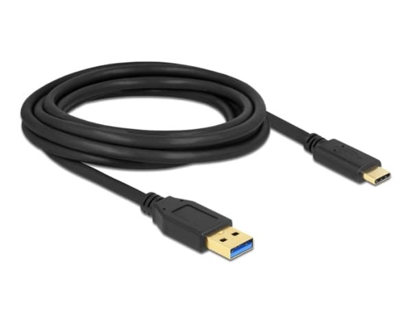 Delock - USB-kabel - 24 pin USB-C (hann) til USB-type A (hann) - USB 3.2 Gen 1 - 3 m - svart