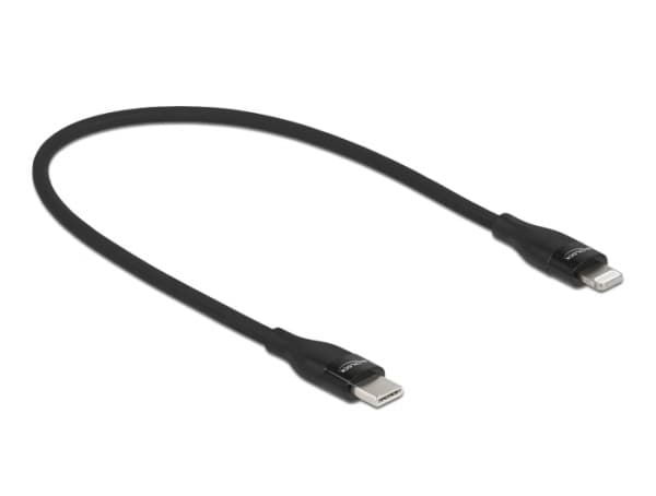 Delock - Lightning-kabel - 24 pin USB-C hann til Lightning hann - 50 cm - svart - Power Delivery-støtte