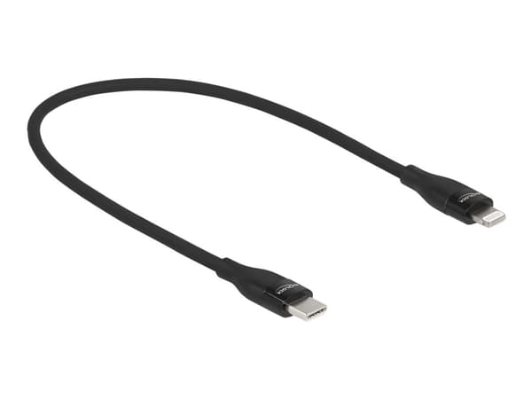 Delock - Lightning-kabel - 24 pin USB-C hann til Lightning hann - 50 cm - svart - Power Delivery-støtte