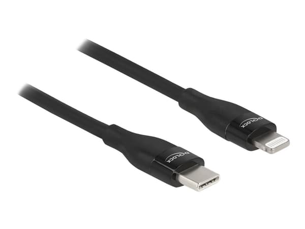 Delock - Lightning-kabel - 24 pin USB-C hann til Lightning hann - 2 m - svart - Power Delivery-støtte
