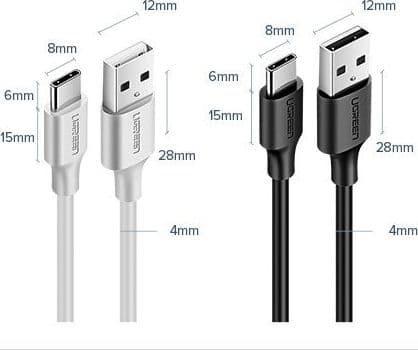 USB-kabel Ugreen USB-A - USB-C 3 m Svart (54452)