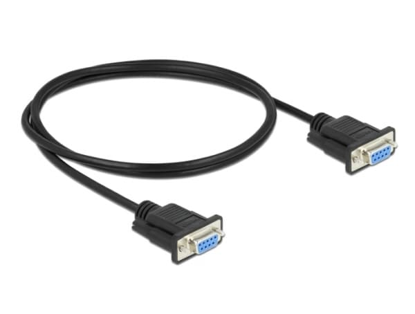 Delock - Seriell kabel - DB-9 (hunn) til DB-9 (hunn) - 1 m - tommelskruer, gullglimtkontakter - svart