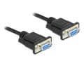 Miniatyrbilde 2 av 4: Delock - Seriell kabel - DB-9 (hunn) til DB-9 (hunn) - 1 m - tommelskruer, gullglimtkontakter - svart