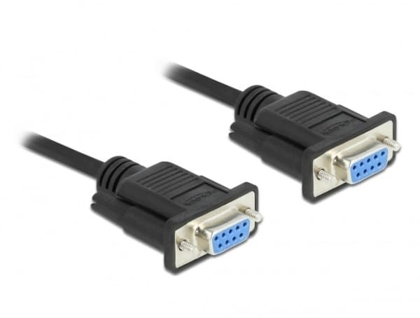 Delock - Seriell kabel - DB-9 (hunn) til DB-9 (hunn) - 1 m - tommelskruer, gullglimtkontakter - svart
