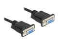 Miniatyrbilde 1 av 4: Delock - Seriell kabel - DB-9 (hunn) til DB-9 (hunn) - 1 m - tommelskruer, gullglimtkontakter - svart