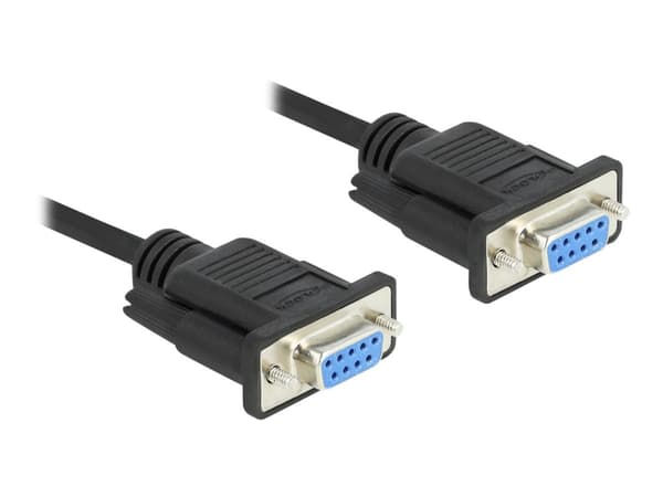 Delock - Seriell kabel - DB-9 (hunn) til DB-9 (hunn) - 1 m - tommelskruer, gullglimtkontakter - svart