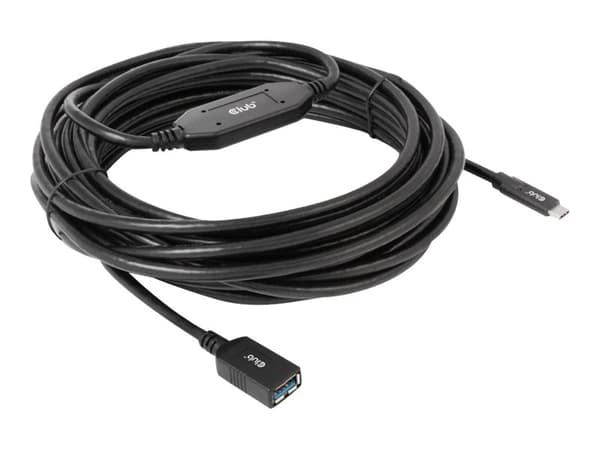 Club 3D - USB-kabel - 24 pin USB-C (hane) till USB typ A (hona) - USB 3.1 Gen 1 - 0.9 A - 10 m - aktiv