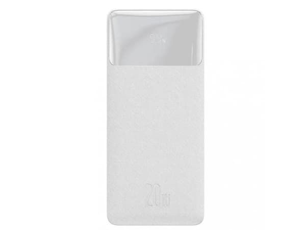 Baseus Bipow, 30000 mAh, litiumpolymer (LiPo), 3,7 V, Hvid Hvit