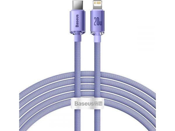 Baseus USB-C - Lightning 2 m USB-kabel, lilla (FD-2310-6932172602796)