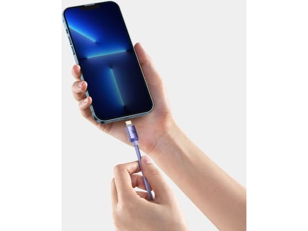 Baseus Crystal Shine, Grå, USB C, Lightning, 1,2 m, Hankontakt, Hankontakt