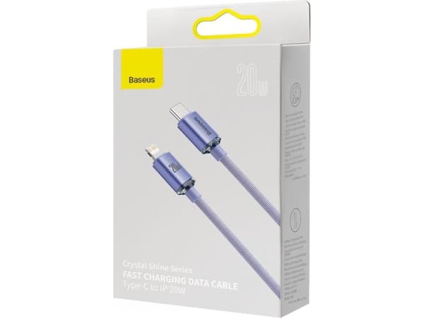 Baseus Crystal Shine, Grå, USB C, Lightning, 1,2 m, Hankontakt, Hankontakt