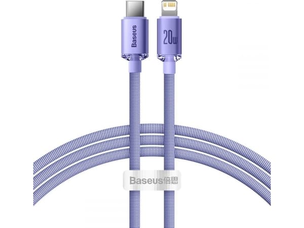 Baseus Crystal Shine, Grå, USB C, Lightning, 1,2 m, Hankontakt, Hankontakt