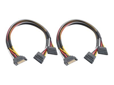 Akasa AK-CBPW05-30 - Strøm-splitter - SATA strøm (han) til SATA strøm (hun) - 30 cm - sort trådnet (pakke med 2)