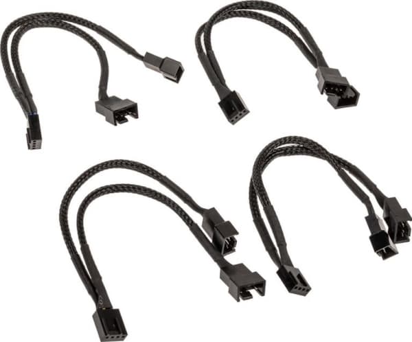 Akasa PWM Lüftersplitter, 4er Pack - schwarz