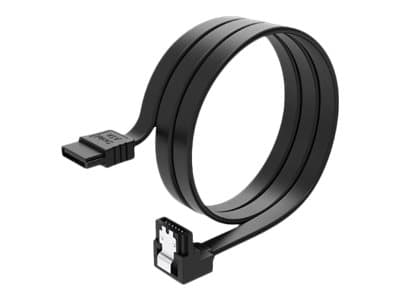 Akasa PROSLIM - SATA-kabel - Serial ATA 150/300/600 - SATA (hunn) høyrevinklet til SATA (hunn) låst - 50 cm - svart