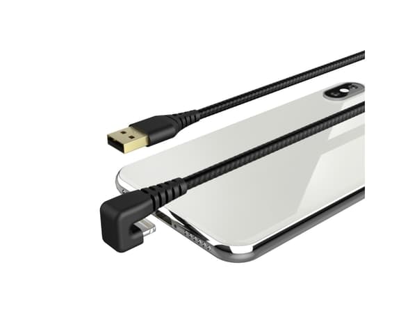 Hama Prime Line "Gamer" - Lightning-kabel - Lightning hane vinklad till USB hane - 1.5 m - svart - formpressad