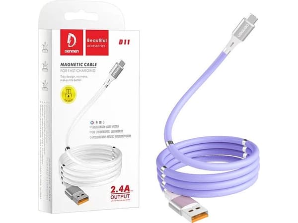 Denmen USB-A - USB-C 1 m USB-kabel Lila (29364)