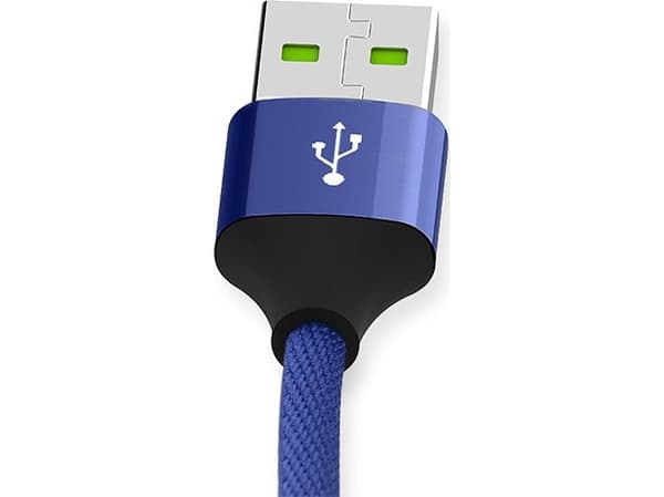 Kabel USB Somostel USB-A - USB-C + microUSB + Lightning 1.2 m Niebieski (25718)