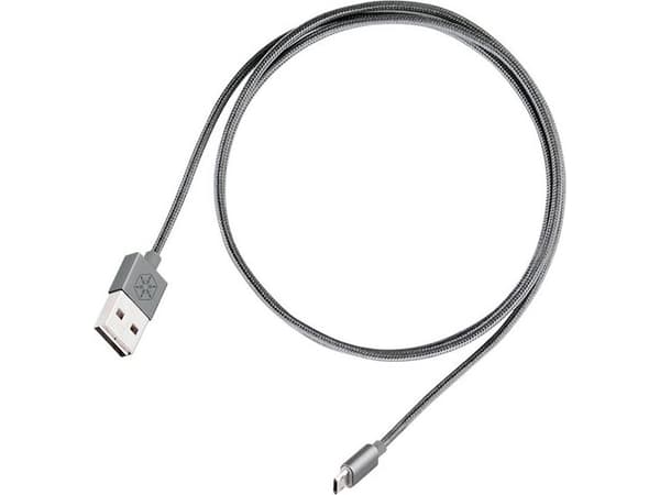 SilverStone USB-A USB-kabel - microUSB 1 m Graphite (52008)