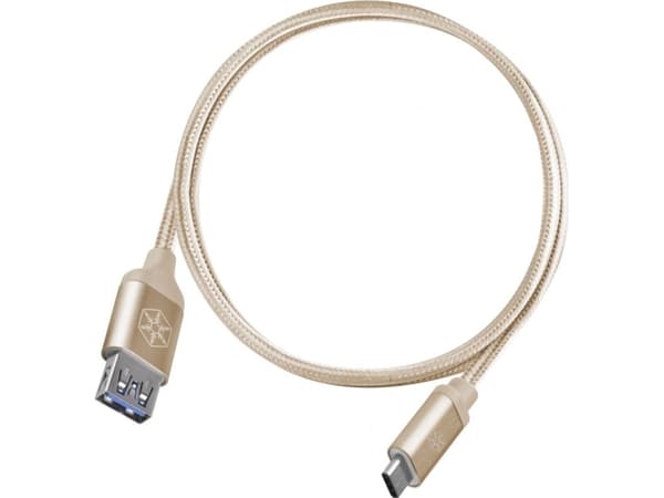 Kabel USB SilverStone USB-A - USB-C 0,5 m gull (52033)