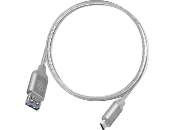 SilverStone USB-A - USB-C-kabel 0,5 m Silver (52034)