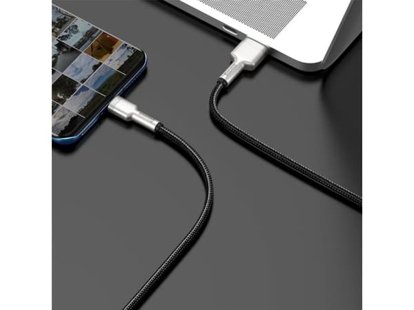 Baseus CAKF000201, 2 m, USB A, USB C, USB 2.0, 480 Mbit/s, Musta, Hopea