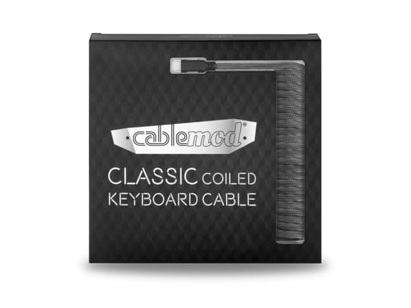 CableMod Classic - Tangentbordskabel - USB (hane) till 24 pin USB-C (hane) - 1.5 m - lindad - carbon gray (carbon on black)