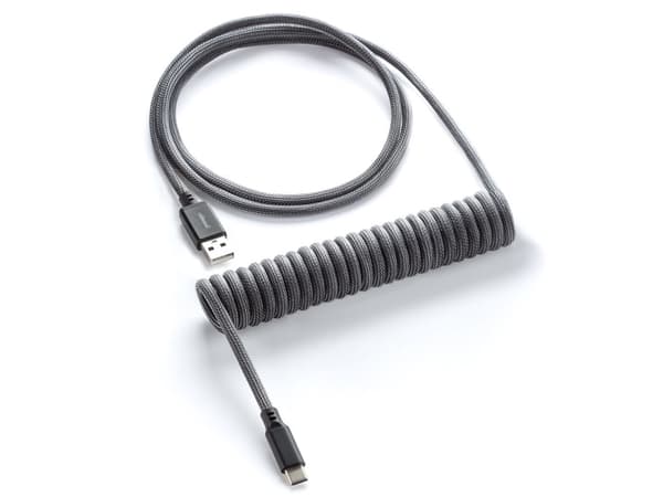 CableMod Classic - Tangentbordskabel - USB (hane) till 24 pin USB-C (hane) - 1.5 m - lindad - carbon gray (carbon on black)