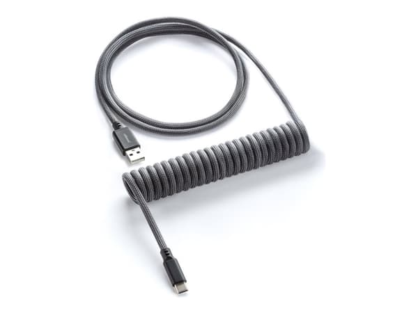 CableMod Classic - Tangentbordskabel - USB (hane) till 24 pin USB-C (hane) - 1.5 m - lindad - carbon gray (carbon on black)