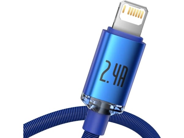 Baseus Crystal Shine, 2 m, Lightning, USB A, Hankoppling, Hankoppling, Blå