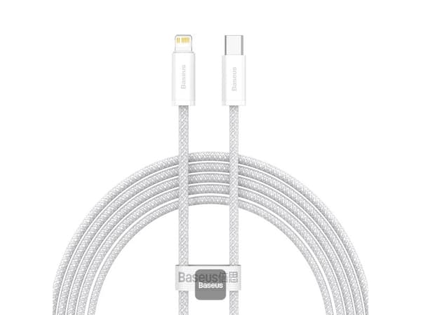 Baseus CALD000102, 2 m, Lightning, USB C, Hankjønn, Hankjønn, Hvit