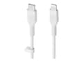 Miniatyrbild 1 av 5: Belkin BOOST CHARGE - Lightning-kabel - 24 pin USB-C hane till Lightning hane - 2 m - vit