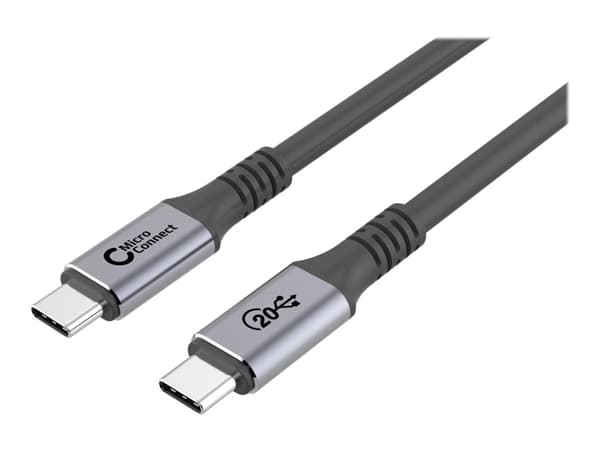 MicroConnect Premium - USB-kabel - 24 pin USB-C (hane) till 24 pin USB-C (hane) - USB 3.2 Gen 2 - 20 V - 5 A - 2 m - USB-strömförsörjning (100W), 4K6
