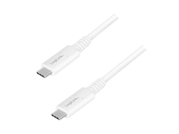USB 4 Gen 3 Typ-C-kabel, C/M till USB-C/M, PD, AV, vit, 0,8 m