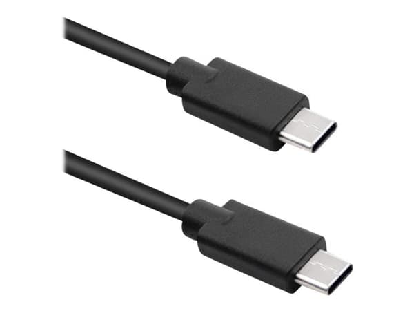 Qoltec - USB-kabel - 24 pin USB-C (hann) til 24 pin USB-C (hann) - USB 2.0 - 0.8 A - 2 m - svart