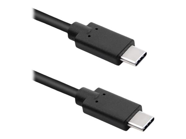 Qoltec - USB-kabel - 24 pin USB-C (hann) til 24 pin USB-C (hann) - USB 3.1 - 0.8 A - 2.5 m - svart