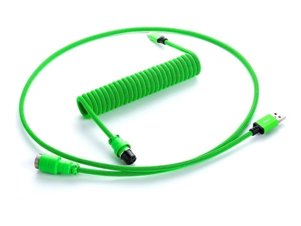 CableMod PRO Series - Tastaturkabel - USB (hann) avtakbar til 24 pin USB-C (hann) avtakbar - 1.5 m - rullet sammen - viper green (light green on blac